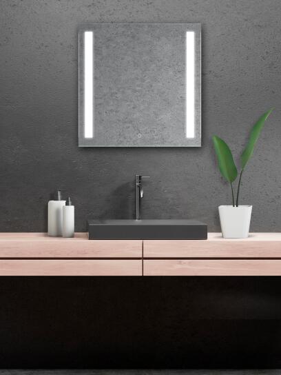 Zrcadlo LED osvětlení dva podsvícené pruhy dotykový senzor LUMINA SENSOR